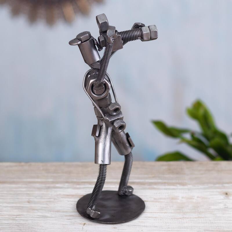 Novica Handmade Say Cheese Auto Part Sculpture