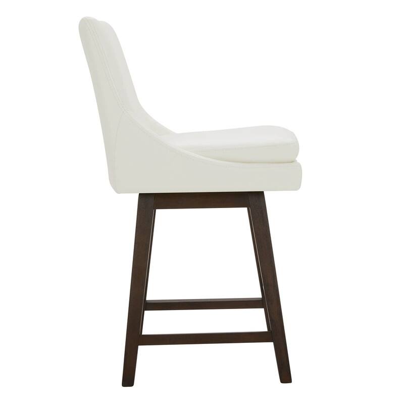 Spruce & Spring Luca Counter Height Swivel Barstool with Solid Wood Legs