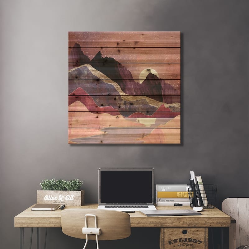 Blush Vista Print On Wood by SpaceFrog Designs - Multi-Color