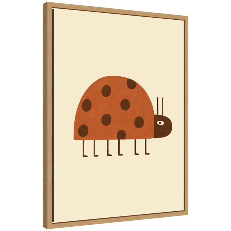 Kate and Laurel Ladybug by Laura Moss Framed Canvas Wall Art Print - 18x24