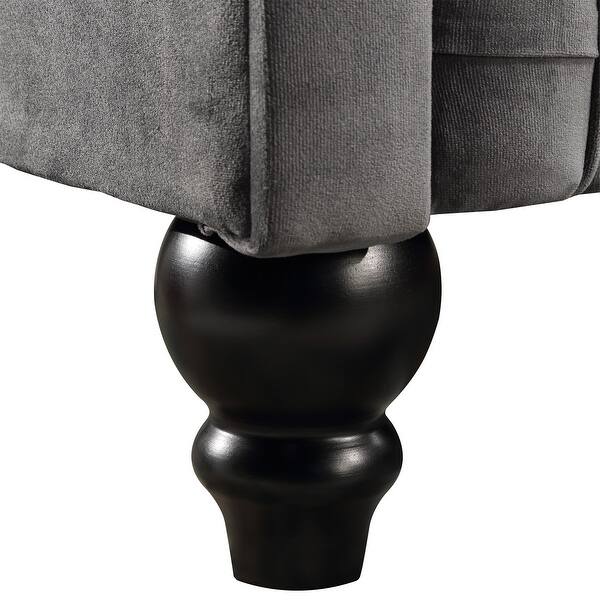 Merax 2 Pieces Classic Chesterfield Sofa Set Tufted Velvet Upholstered Loveseat 3 Seat Sofa Roll Arm 5 Pillows Included On Sale Overstock 32465887