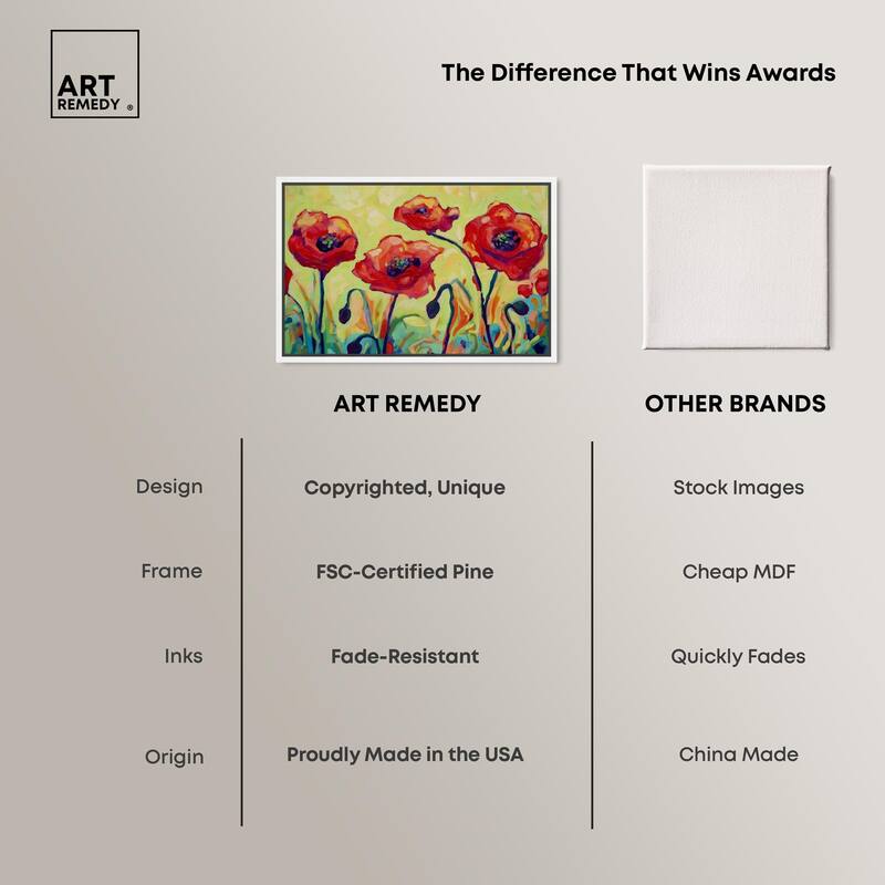 Red Poppy Field II Canvas by Art Remedy