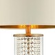 preview thumbnail 3 of 3, Table Lamp with Cylindrical Drum and Stacked Crystals, Gold - 28.75 H x 17 W x 17 L Inches