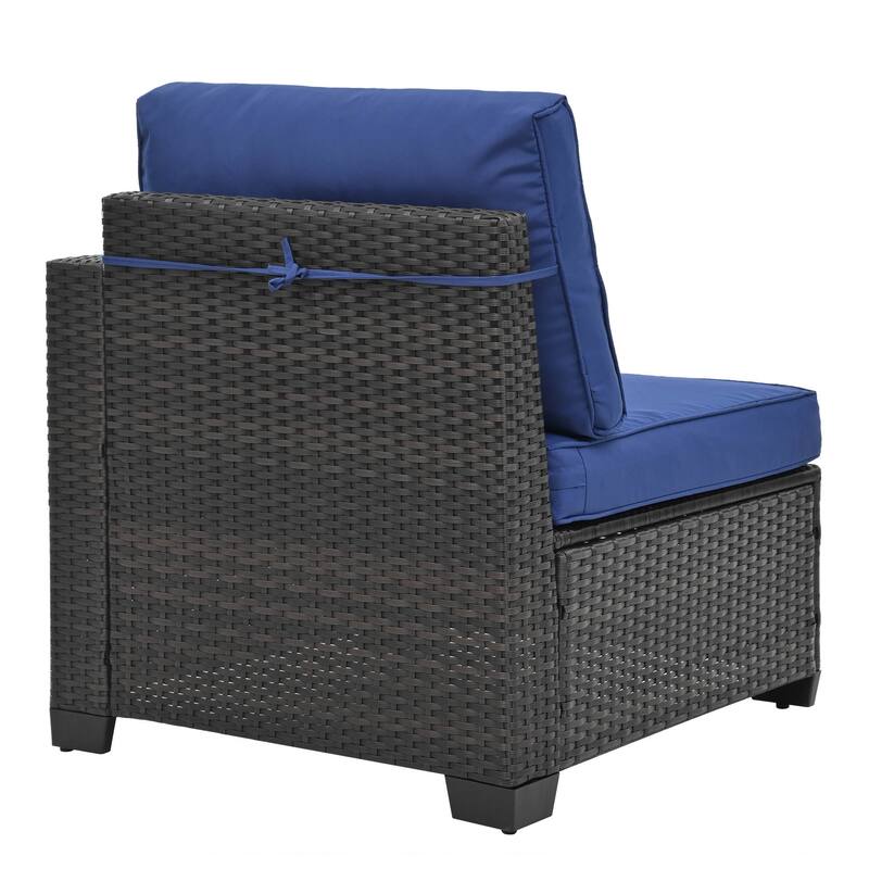 10-Piece Rattan Sectional Sofa Set with Storage Table & Waterproof Cushions