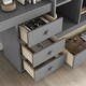 preview thumbnail 6 of 11, Wood High Full Size Loft Bed with Desk,Storage Shelves and Drawers,Built-in Ladder for Home