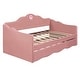 preview thumbnail 1 of 10, Pink Upholstery Sofa Bed Twin Size Sleeper Sofa with Trundle Daybed Pink