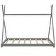 preview thumbnail 6 of 8, Gray Twin Size Wood House Platform Bed with Triangle Tructure for Boys and Girls