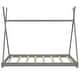 preview thumbnail 6 of 18, Twin Size House Platform Bed with Triangle Structure, X-Shaped Safety Railings, Headboard, and Sturdy Pine Wood Frame, Grey