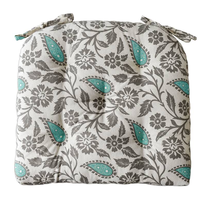 Handmade Floral Cotton Dinning Chair Seat Cushions Pads 16’’x16’’ Thick Tufted With Ties