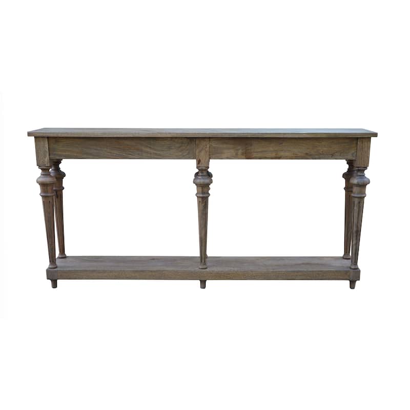 Arin 72-inch Traditional Turned Leg Console Table, Mango Hardwood - Black Wash - Wood