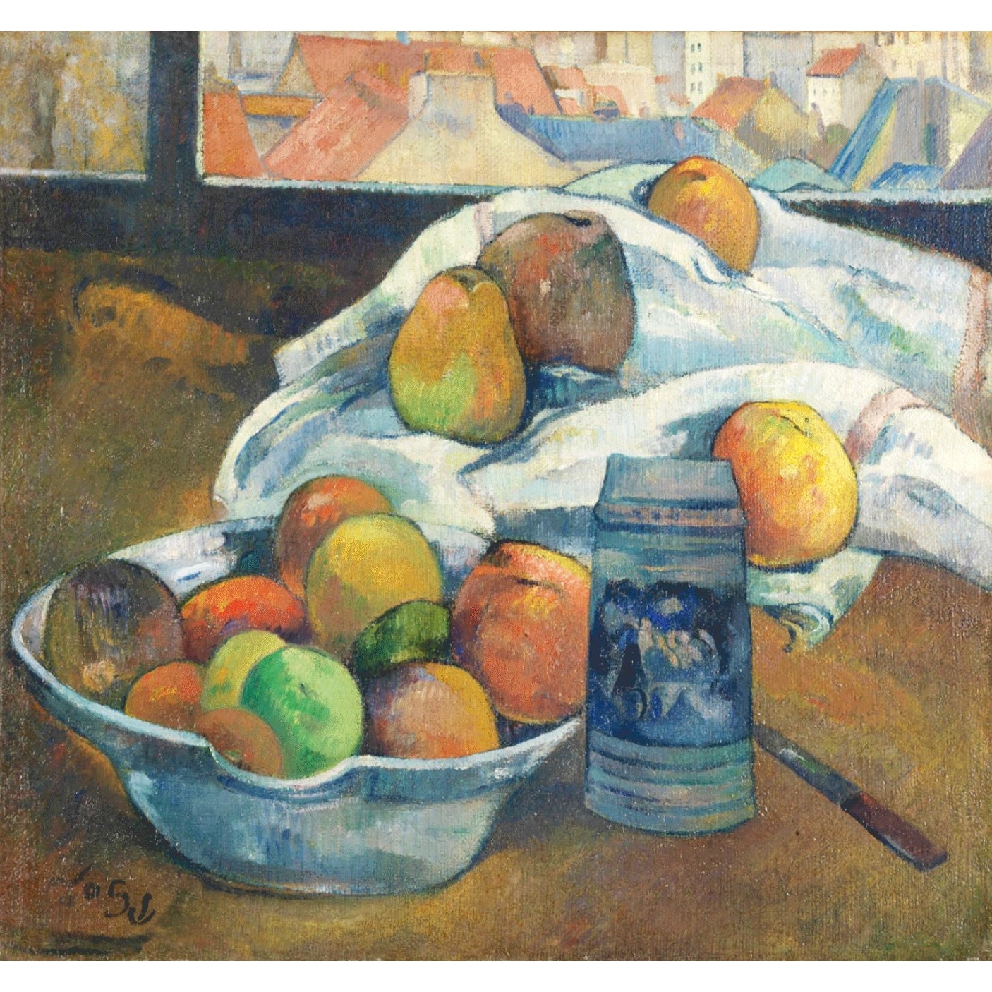 Fruit Still Life by Paul Gauguin Giclee Print Oil Painting Silver Frame  Size 25