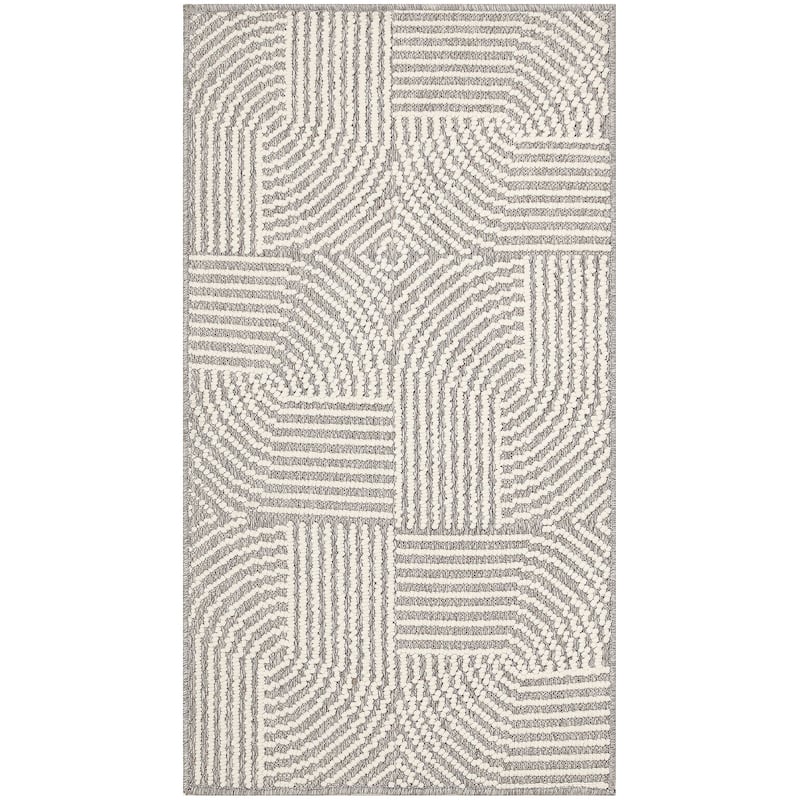 Nourison Textured Home Indoor only Geometric Area Rug - 2' 2" x 3' 9" - Grey/Ivory