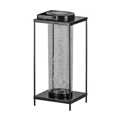 Solar - 50-Light Integrated LED Outdoor Table Lamp - Black Finish