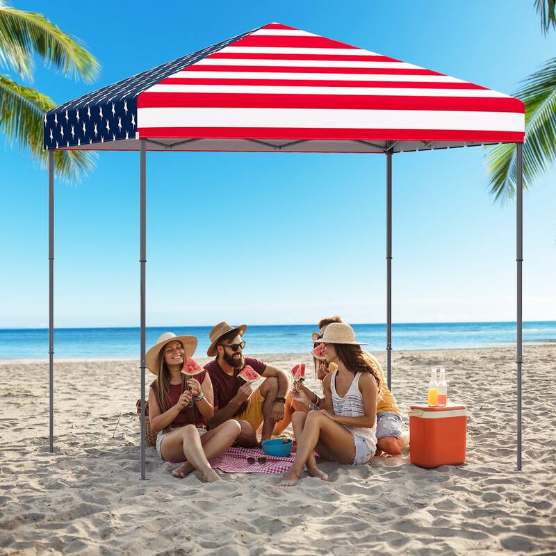 Gymax Patio 6.6x6.6ft Outdoor Pop-up Canopy Tent Portable Sun Shelter