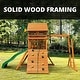 preview thumbnail 10 of 14, Gorilla Playsets Avalon Wooden Swing Set with Wood Roof and Monkey Bars - Amber