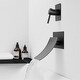 preview thumbnail 14 of 34, Wall Mount Bathroom Faucet Waterfall Brass Modern 2 Hole Bathroom Sink Basin Vanity Faucets with Valve