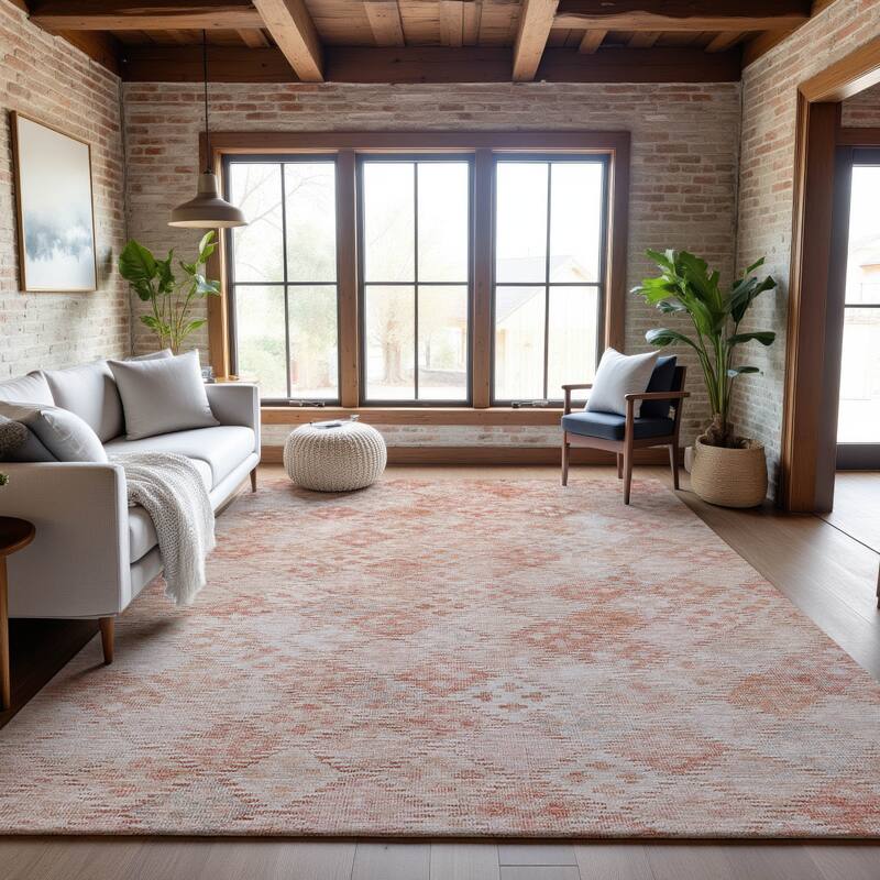 Premium Washable Super Soft Global Boho Mayfield Rug - Pink - 10' x 14'