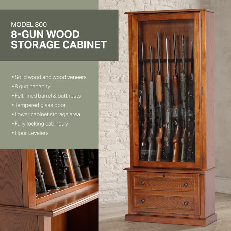 Classic Eight-gun Glass Door Display Cabinet