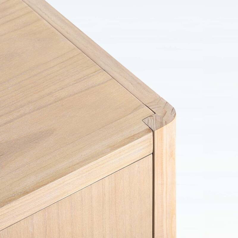 4-Door Cabinet with Smooth Rounded Corners & Refined Metal Handles