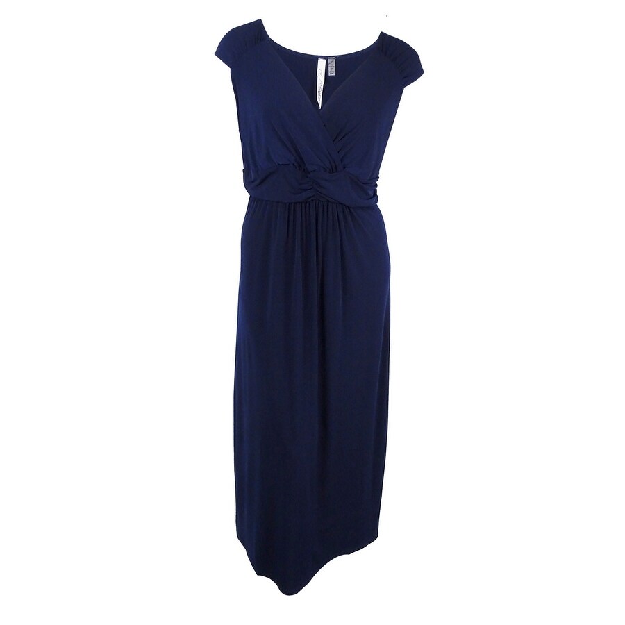 navy empire waist maxi dress