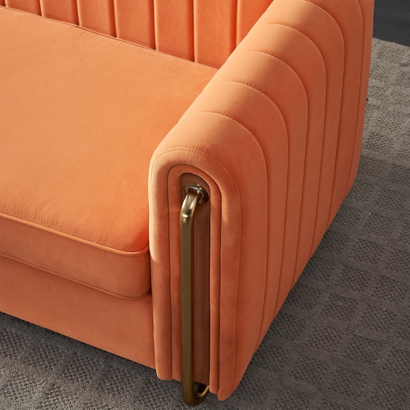 Contemporary Velvet Sofa Couch 84.25''W for Living Room