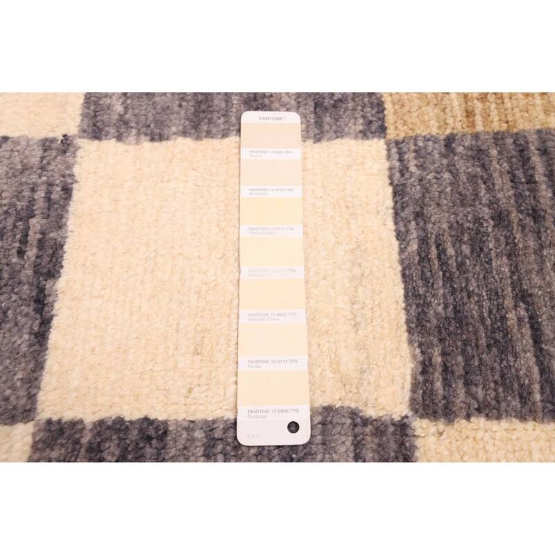 ECARPETGALLERY Hand-knotted Pak Finest Marrakesh Cream, Dark Grey Wool Rug - 6'7 x 10'1