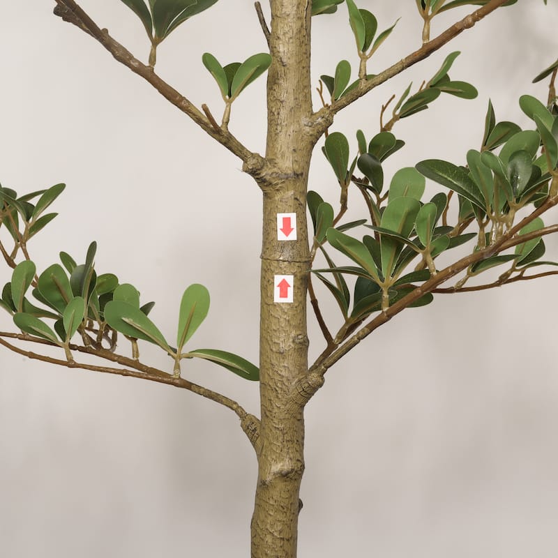 7FT Artificial Black Olive Tree, Realistic Tall Fake Plant for Indoor Home Living Room Corner Decoration, 1pc/set - Green Leaves