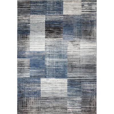 Bashian Laney Bl & Beige Contemporary Area Rug