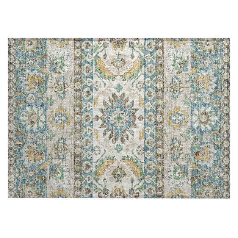 Machine Washable Indoor/ Outdoor Traditional Aspen Chantille Rug