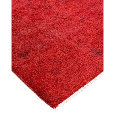 Vibrance, One-of-a-Kind Hand-Knotted Area Rug - Red, 5' 4" x 8' 1" - 5' 4" x 8' 1"