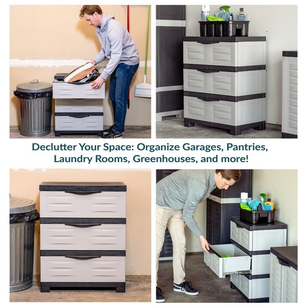 Sunnydaze 3-Tier Plastic Storage Drawers - Bed Bath & Beyond