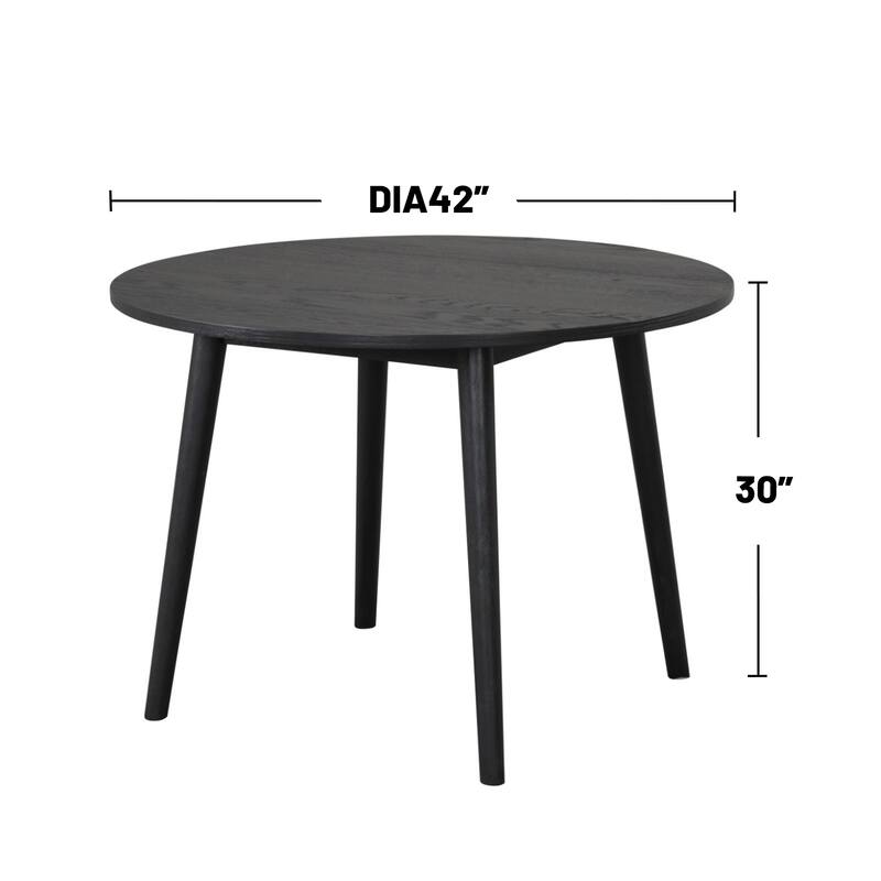 Round Wooden Dining Table with Shaker Legs