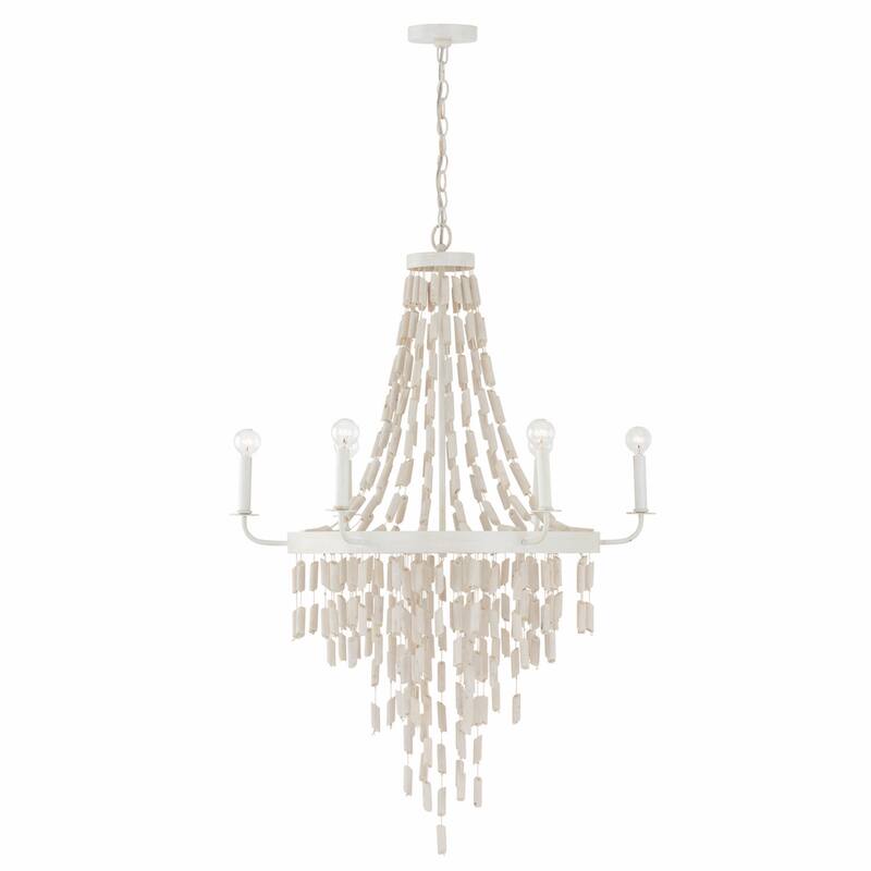 Carissa 6-light Organic White Hanging Chandelier