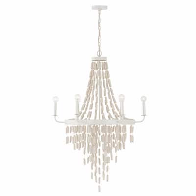 Carissa 6-light Organic White Hanging Chandelier