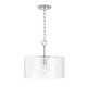 preview thumbnail 15 of 13, Emerson 1-light Dual Mount Semi-Flush/ Pendant w/ Embossed Seeded Glass