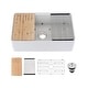 preview thumbnail 6 of 8, Dornberg Fireclay 30" L X 20" W Workstation Farmhouse Kitchen Sink With Accessories White