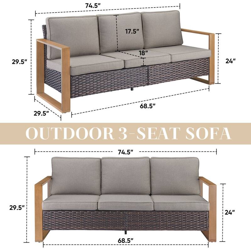 Gymojoy Outdoor Wicker Patio Furniture Sofa Set