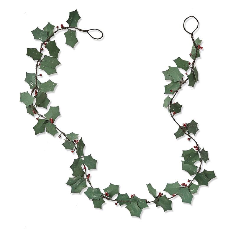 Holly & Berry Decorative Garland 51in Multicolor Wall Decor for Christmas Indoor Use