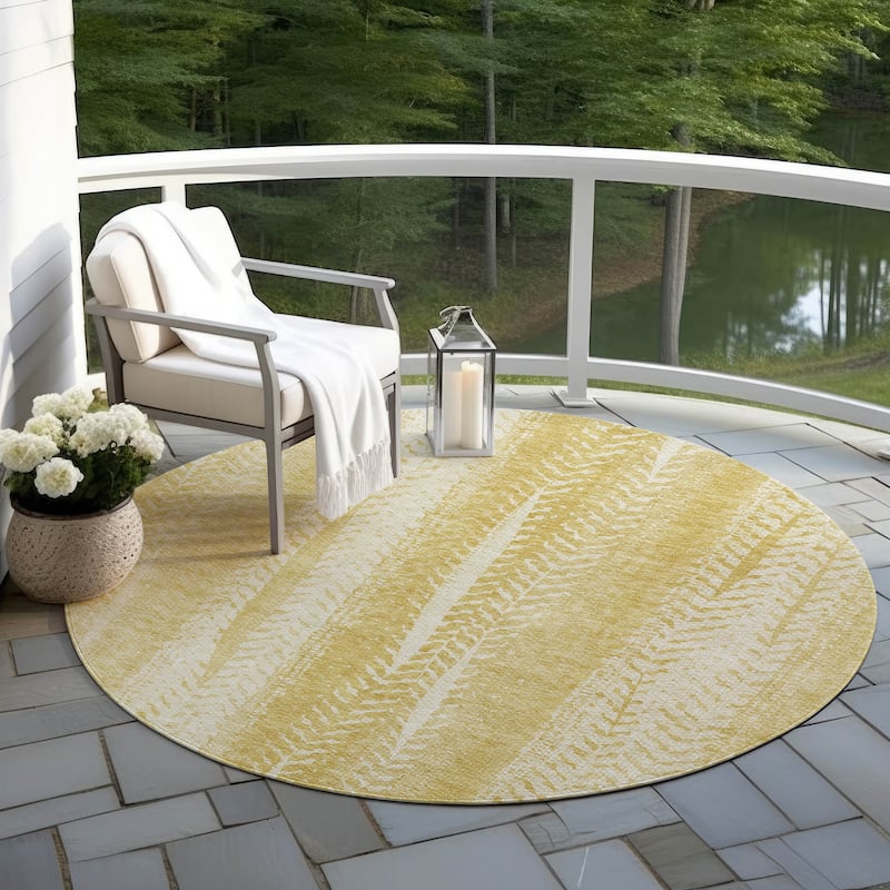 Machine Washable Indoor/ Outdoor Chantille Modern Imprints Rug
