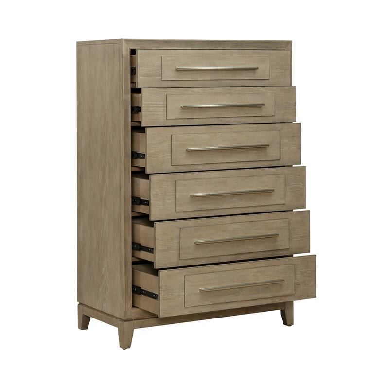 Liberty Furniture Brentwood Upholstered Bed Set with Dresser & Mirror, Chest - King or Queen