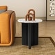 preview thumbnail 7 of 9, Marble-look Top Round Side Table Pedestal End Table