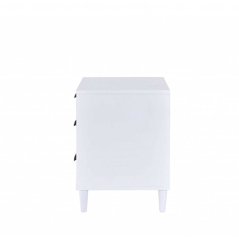 Brown Wood 3-Drawer Oak Finish Nightstand with Rustic Gold Pulls