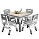 preview thumbnail 14 of 28, Kids Table and Chairs Set, Height Adjustable Desk with 4 Seats for Ages 2-10 Grey