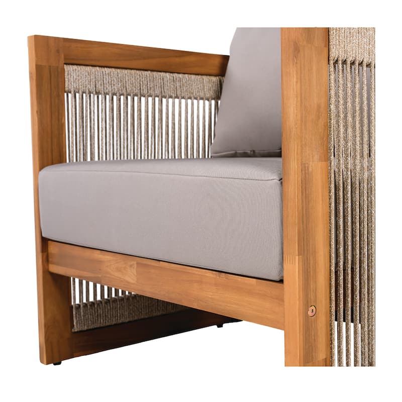 Christopher Knight Home- Sophia 4-piece Acacia Wood Outdoor Conversation Set