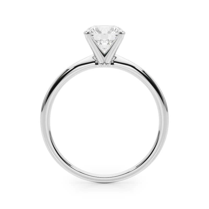Auriya 18k Gold 3/4ctw Round Solitaire Lab Grown Diamond Engagement Ring 4-Prong Basket