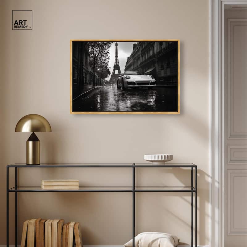 Driving in the Rain Paris Canvas by Art Remedy