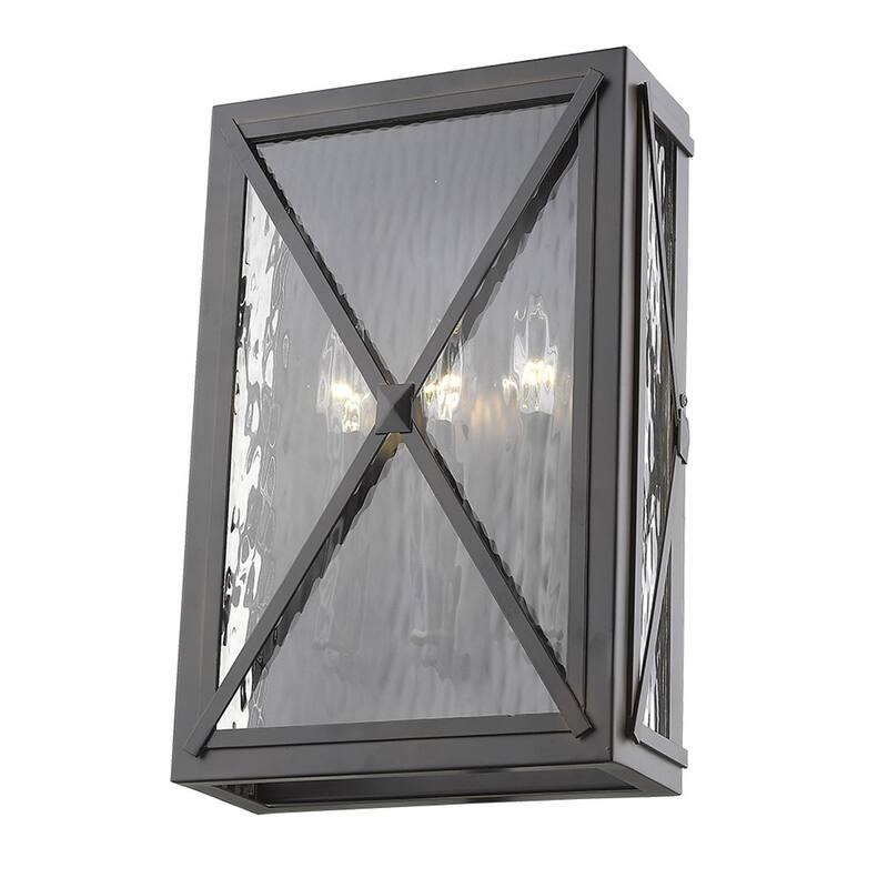 3-Light Decorative Bronze Wall Mount Fixture with Clear Glass Shade and LED Compatible