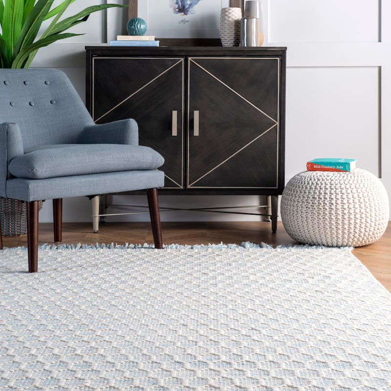 Nuloom Wylie Honeycomb Wool Fringe Rug