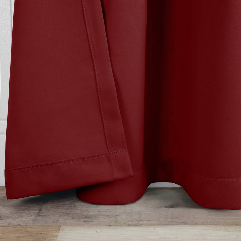 Modern Solid Room Darkening Blackout Curtains, Rod Pocket, Set of 2