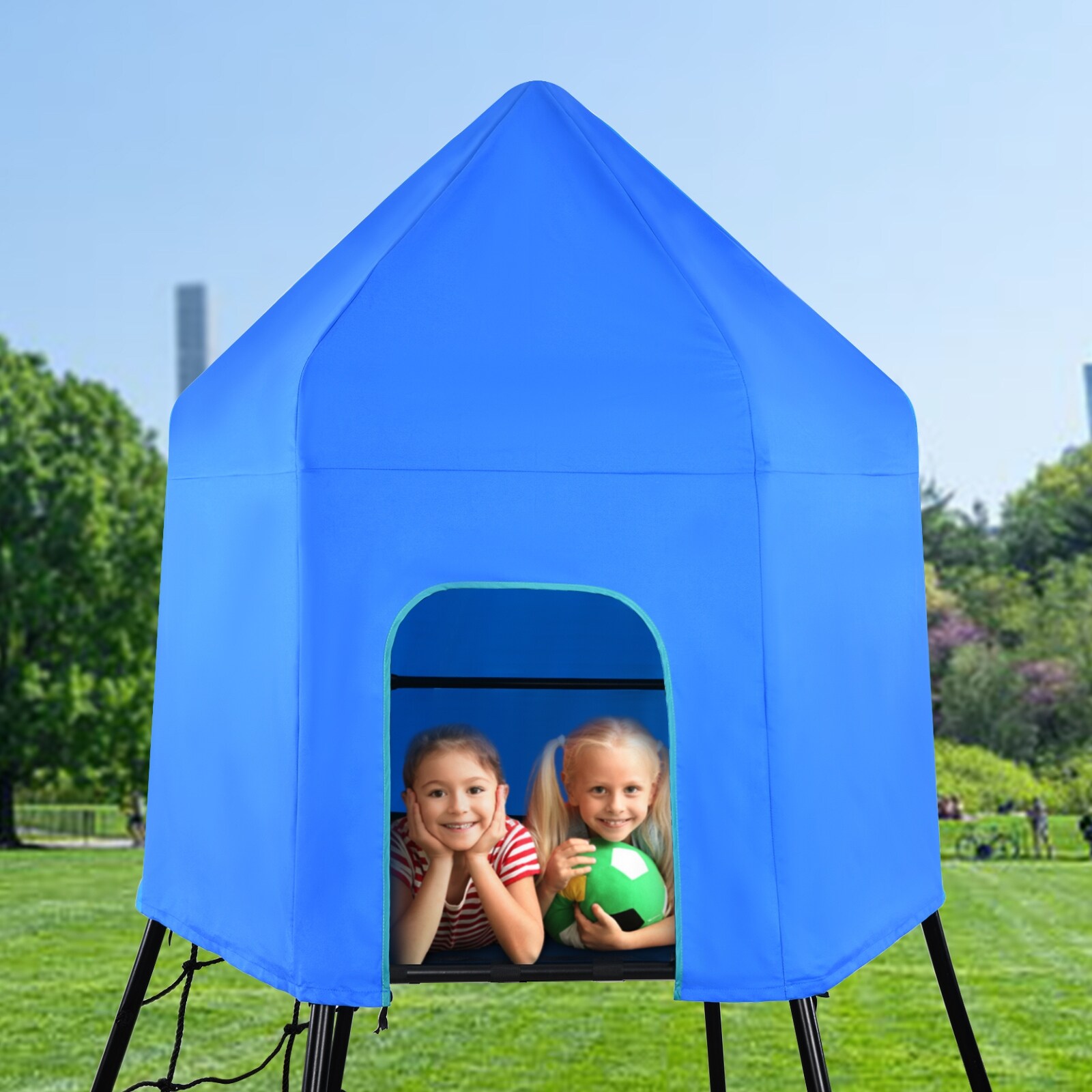 Hapfan Jungle Gym with Platform and Tent Climbing Toys with Monkey Bars for Kids Metal Outdoor Play Equipment On Sale Bed Bath Beyond 38287686